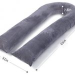 AngQi Pregnancy Pillow with Velvet Cover, U Shaped Full Body Pillow, Peaceful Gray