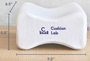 Cushion Lab Extra Dense Orthopedic Knee Pillow for Side Sleepers w/Hypoallergenic Cover - Leg Support Pillow for Hip, Pregnancy, Sciatica, Joint, Spine, Back Pain Relief - Memory Foam Contour Wedge