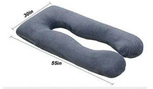 Onory Full Body Pregnancy Pillow U-Shaped Maternity Pillow Removable Velvet Cover for Sleeping with Nursing Baby Design Support for Back Belly Hips Legs (Grey, 55 Inch)