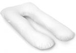 QUEEN ROSE Pregnancy Pillow, U-Shaped Full Body Pillow for Back Support with Cotton Cover for Anyone,White
