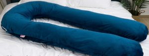 Meiz 65" Full Body Pregnancy Pillow and Maternity Pillow for Sleeping with Velvet Cover, Blue